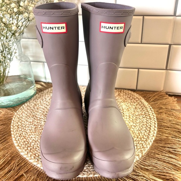 Hunter Women's Original Short Rain Boot Matte purple 5 Womens - Picture 3 of 6
